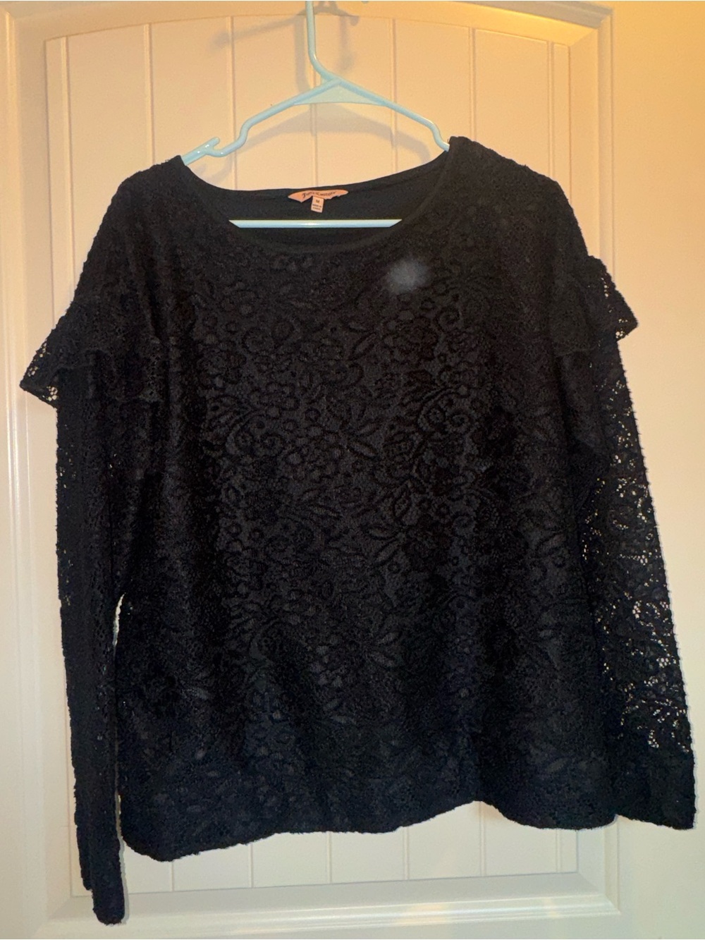 Juicy Couture Black Lace Long-Sleeve Tee